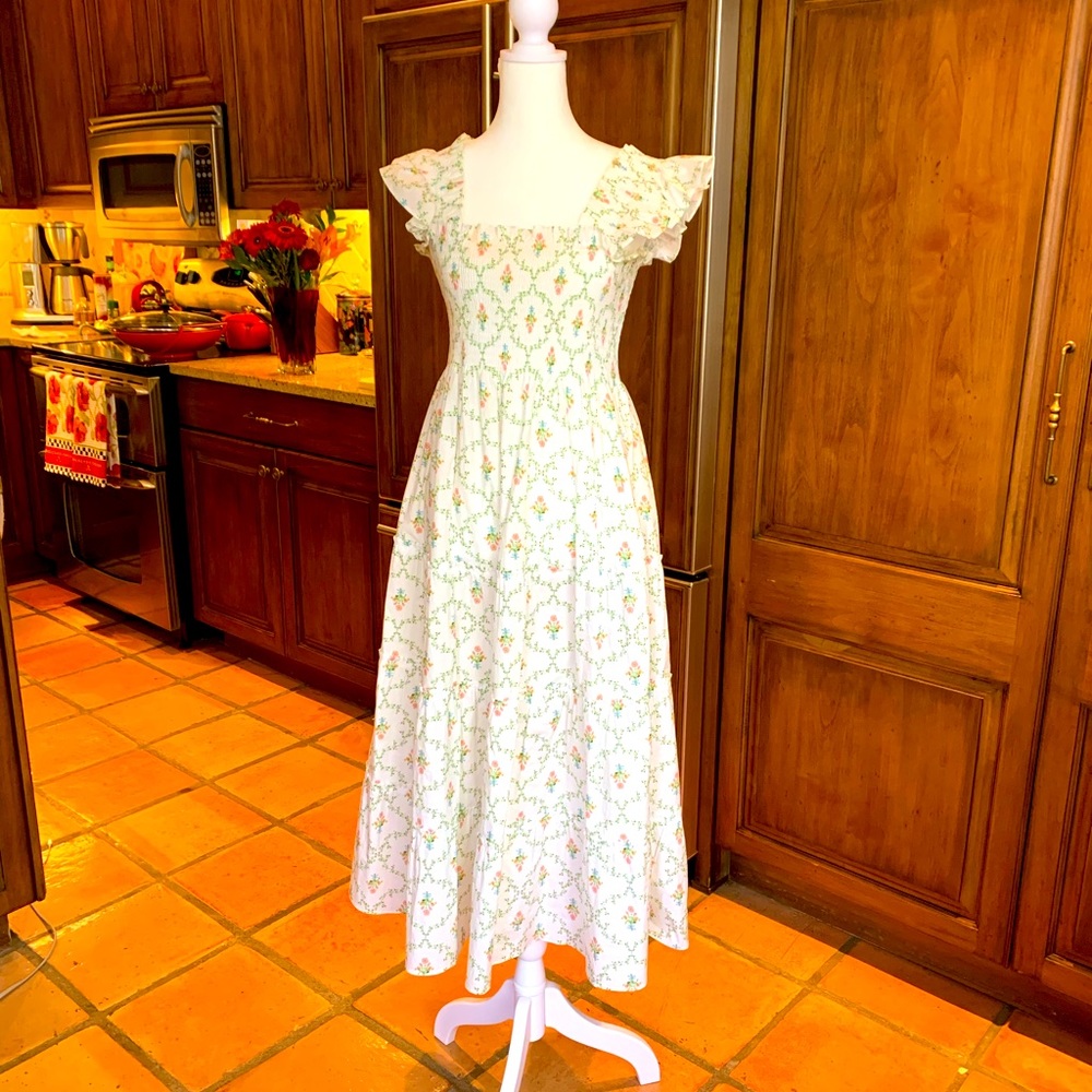 Hill House Ellie Nap Dress Pastel Trellis XS